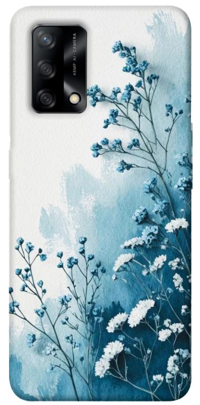 Чехол itsPrint Blue minimal для Oppo A74 4G, цветы, купить оптом с доставкой