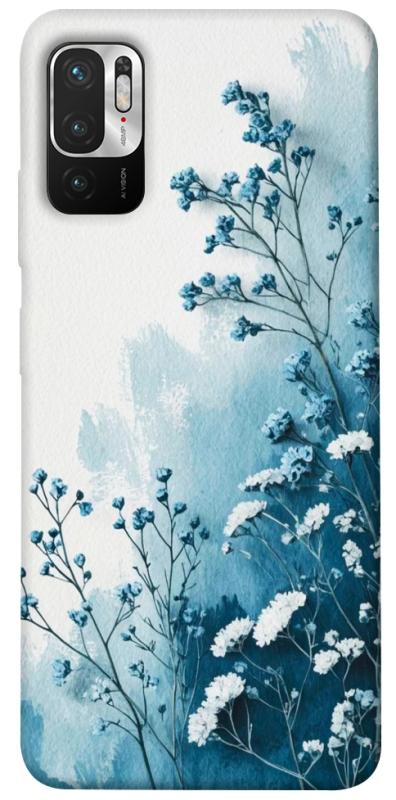 Чехол itsPrint Blue minimal для Xiaomi Redmi Note 10 5G, цветы, купить оптом с доставкой