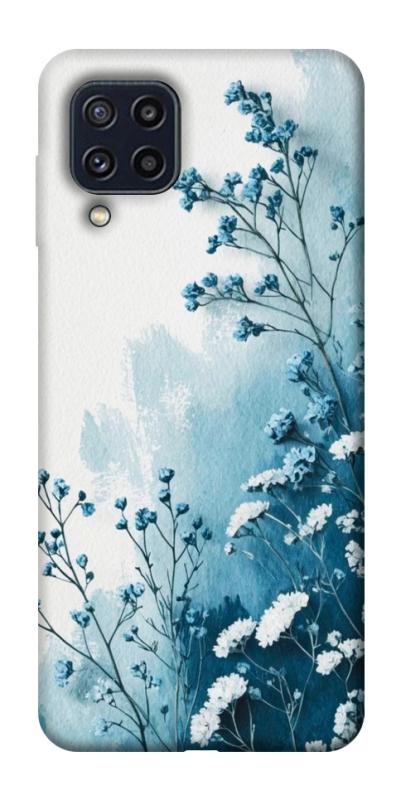 Чехол itsPrint Blue minimal для Samsung Galaxy M32, цветы, купить оптом с доставкой