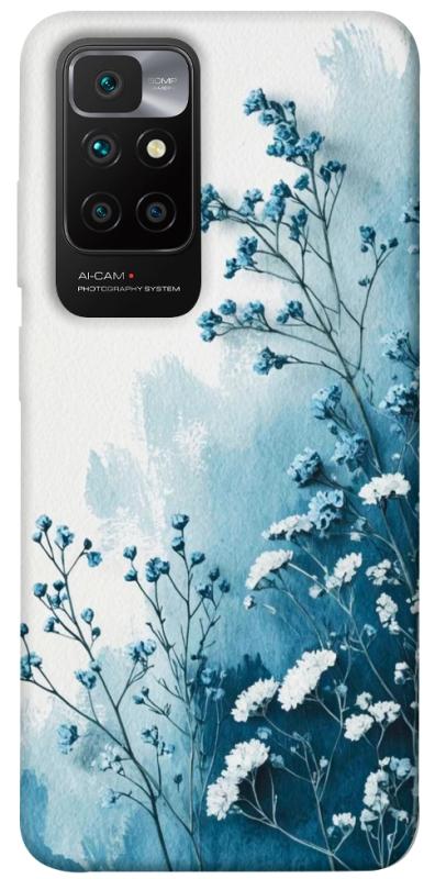 Чехол itsPrint Blue minimal для Xiaomi Redmi 10, цветы, купить оптом с доставкой