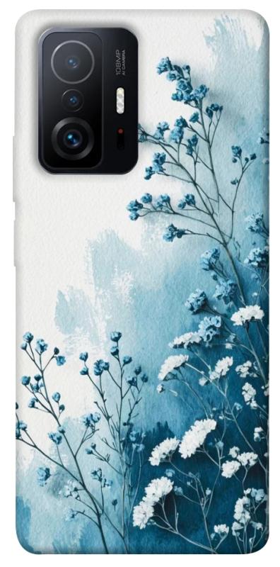 Чехол itsPrint Blue minimal для Xiaomi 11T / 11T Pro, цветы, купить оптом с доставкой