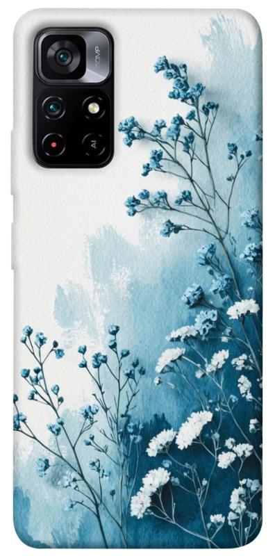 Чехол itsPrint Blue minimal для Xiaomi Poco M4 Pro 5G, цветы, купить оптом с доставкой