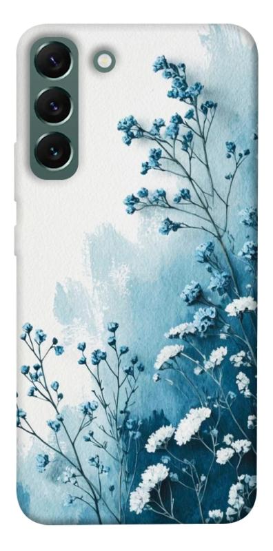 Чехол itsPrint Blue minimal для Samsung Galaxy S22+, цветы, купить оптом с доставкой