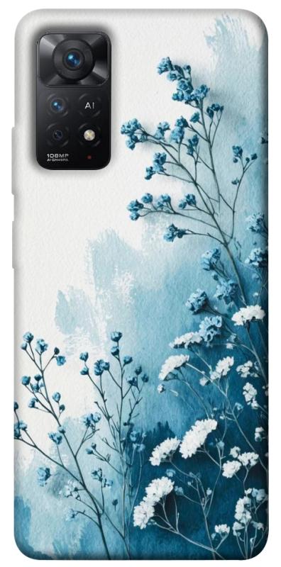 Чехол itsPrint Blue minimal для Xiaomi Redmi Note 11 Pro 4G/5G, цветы, купить оптом с доставкой