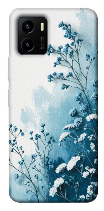 Чехол itsPrint Blue minimal для Vivo Y15s, цветы, купить оптом с доставкой