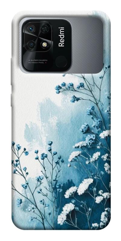 Чехол itsPrint Blue minimal для Xiaomi Redmi 10C, цветы, купить оптом с доставкой