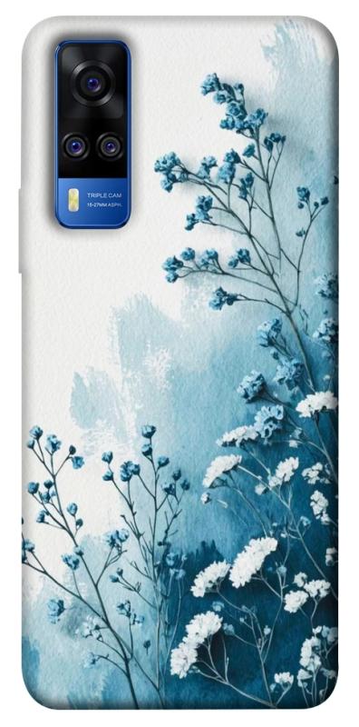 Чехол itsPrint Blue minimal для Vivo Y51a, цветы, купить оптом с доставкой