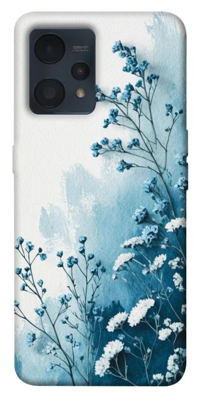 Чехол itsPrint Blue minimal для Realme 9 4G / 9 Pro+, цветы, купить оптом с доставкой