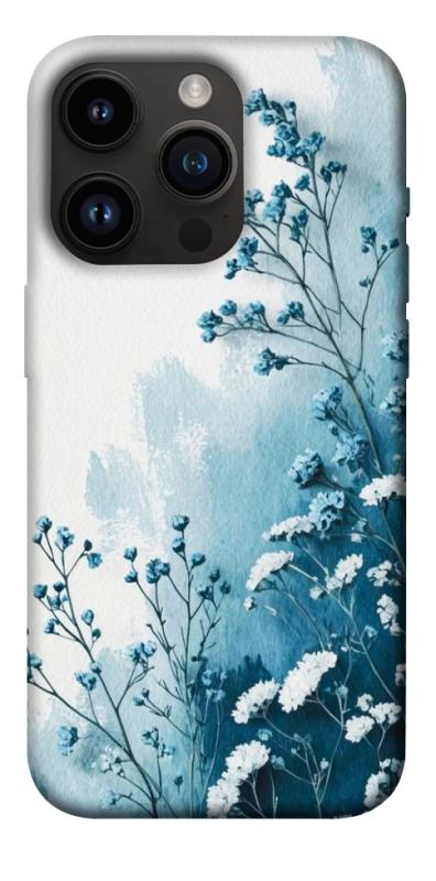 Чохол itsPrint Blue minimal для Apple iPhone 14 Pro (6.1"), квіти, купити оптом з доставкою