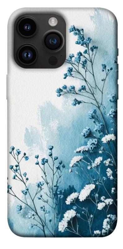 Чехол itsPrint Blue minimal для Apple iPhone 14 Pro Max (6.7"), цветы, купить оптом с доставкой