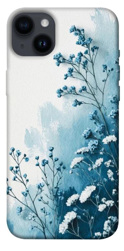 Чехол itsPrint Blue minimal для Apple iPhone 14 Plus (6.7"), цветы, купить оптом с доставкой