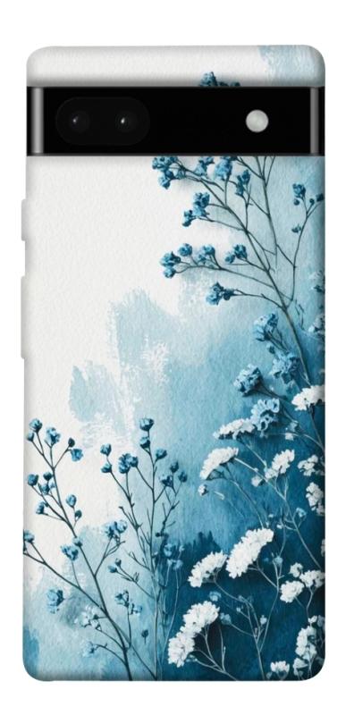 Чехол itsPrint Blue minimal для Google Pixel 6a, цветы, купить оптом с доставкой