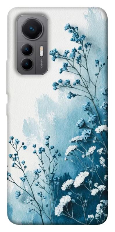 Чехол itsPrint Blue minimal для Xiaomi 12 Lite, цветы, купить оптом с доставкой