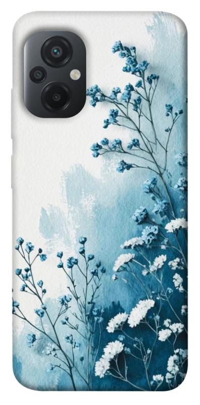 Чехол itsPrint Blue minimal для Xiaomi Poco M5, цветы, купить оптом с доставкой