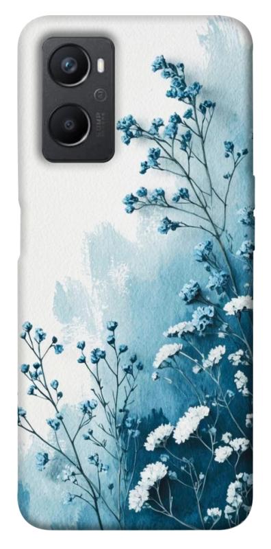 Чехол itsPrint Blue minimal для Oppo A96, цветы, купить оптом с доставкой