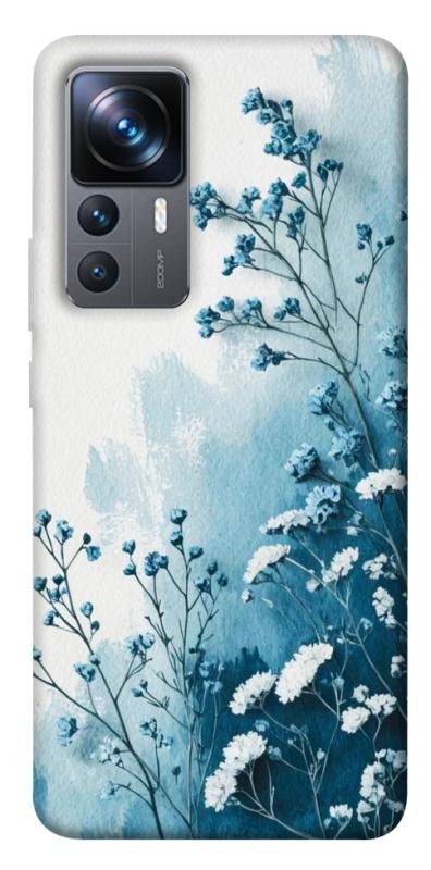 Чехол itsPrint Blue minimal для Xiaomi 12T / 12T Pro, цветы, купить оптом с доставкой