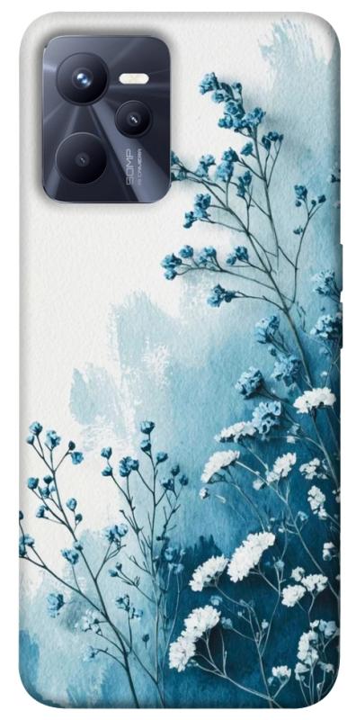 Чехол itsPrint Blue minimal для Realme C35, цветы, купить оптом с доставкой