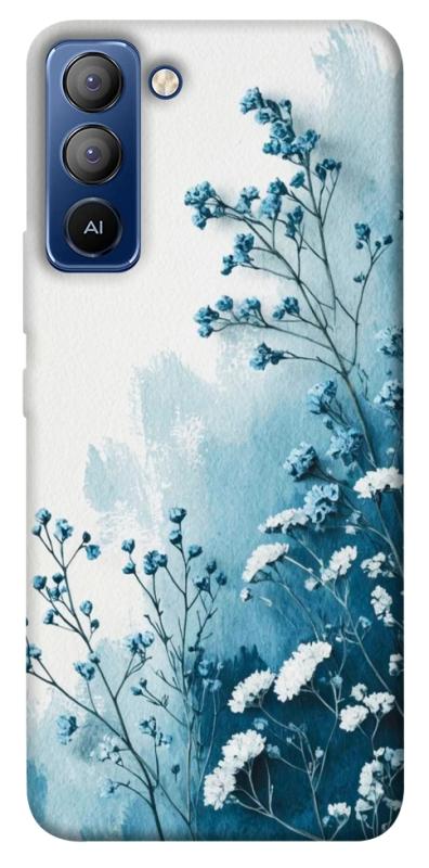 Чехол itsPrint Blue minimal для TECNO Pop 5 LTE, цветы, купить оптом с доставкой