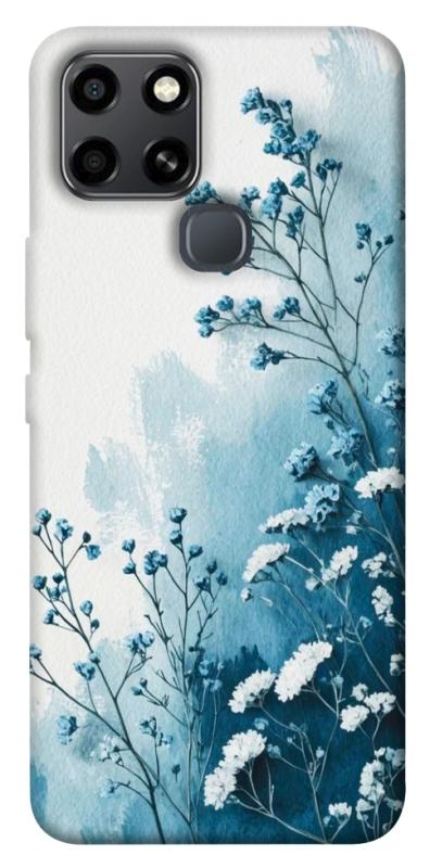 Чехол itsPrint Blue minimal для Infinix Smart 6, цветы, купить оптом с доставкой