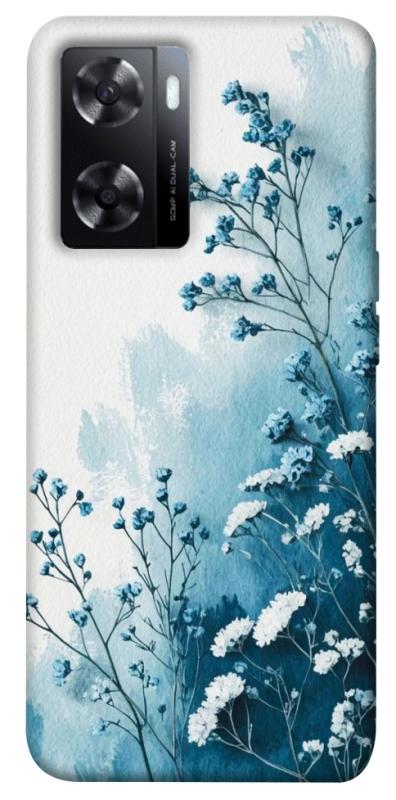 Чехол itsPrint Blue minimal для Oppo A57s, цветы, купить оптом с доставкой