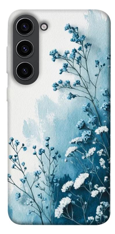 Чехол itsPrint Blue minimal для Samsung Galaxy S23, цветы, купить оптом с доставкой