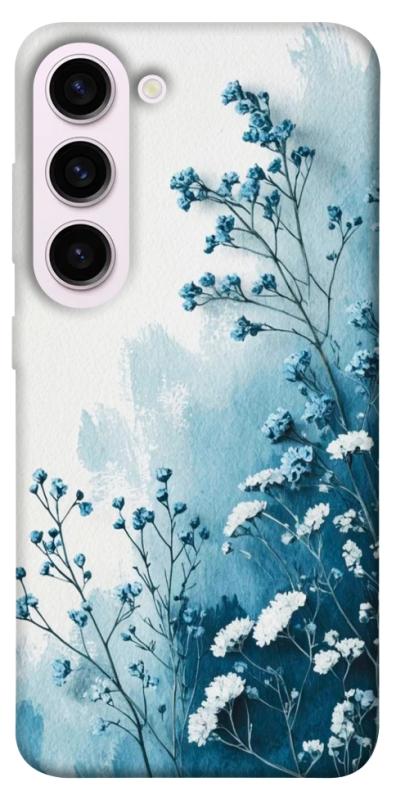 Чехол itsPrint Blue minimal для Samsung Galaxy S23+, цветы, купить оптом с доставкой