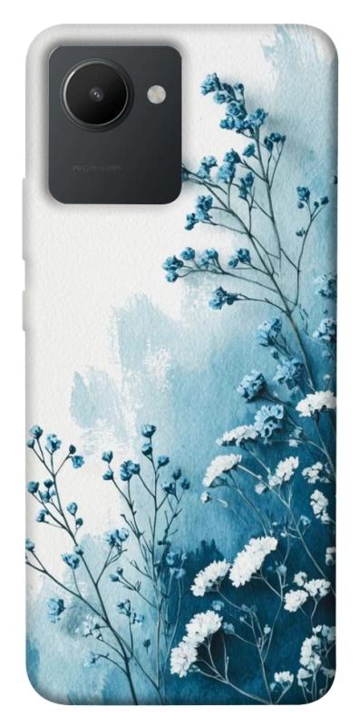 Чехол itsPrint Blue minimal для Realme C30s, цветы, купить оптом с доставкой