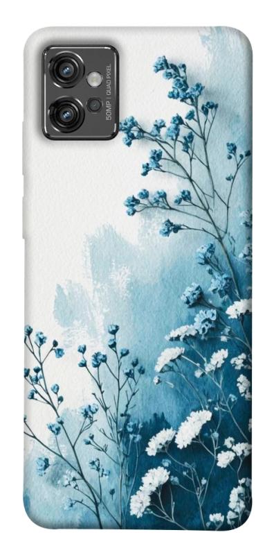 Чехол itsPrint Blue minimal для Motorola Moto G32, цветы, купить оптом с доставкой