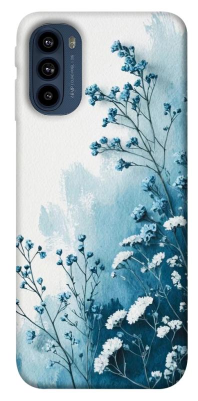 Чехол itsPrint Blue minimal для Motorola Moto G41, цветы, купить оптом с доставкой