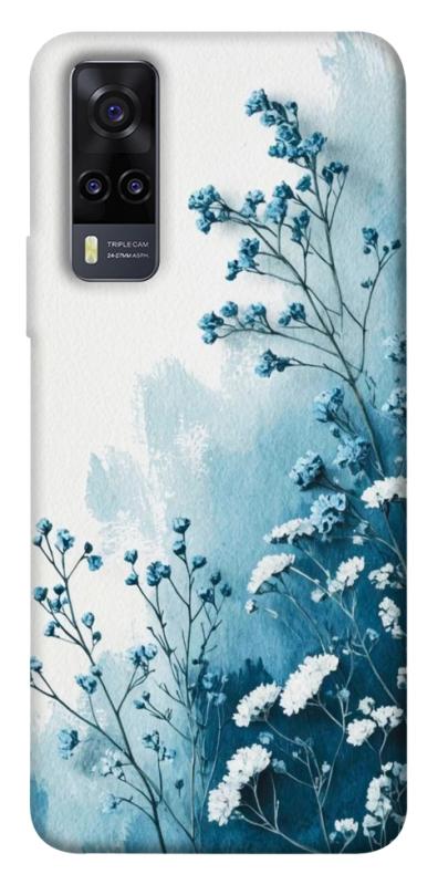 Чехол itsPrint Blue minimal для Vivo Y31, цветы, купить оптом с доставкой