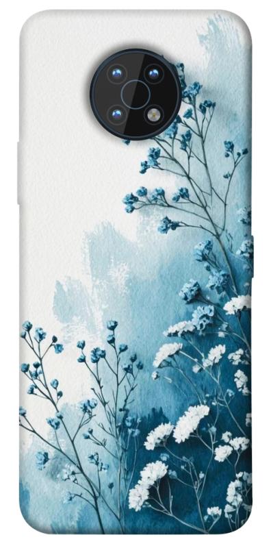 Чехол itsPrint Blue minimal для Nokia G50, цветы, купить оптом с доставкой