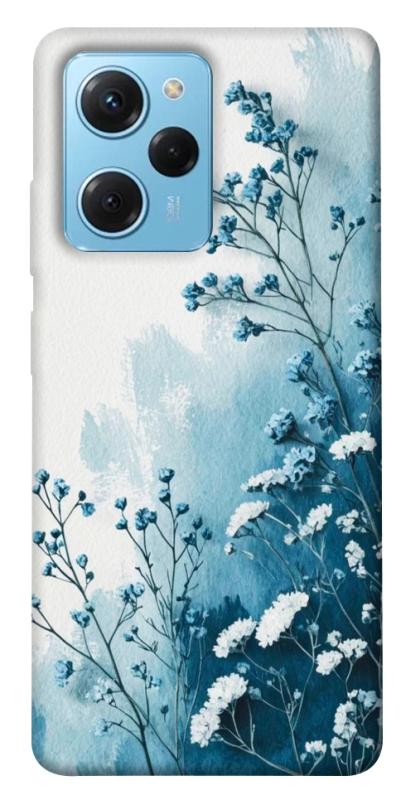 Чехол itsPrint Blue minimal для Xiaomi Poco X5 Pro 5G, цветы, купить оптом с доставкой