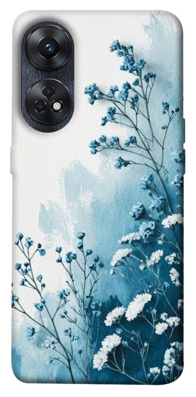 Чохол itsPrint Blue minimal для Oppo Reno 8 T 4G, квіти, купити оптом з доставкою