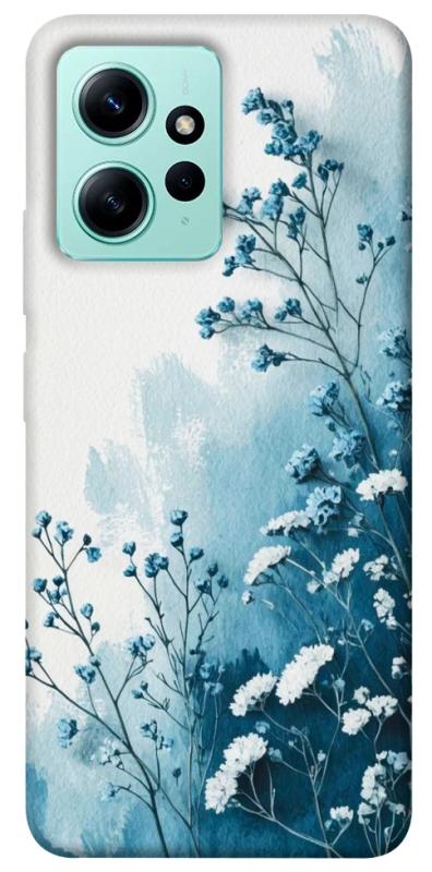 Чехол itsPrint Blue minimal для Xiaomi Redmi Note 12 4G, цветы, купить оптом с доставкой