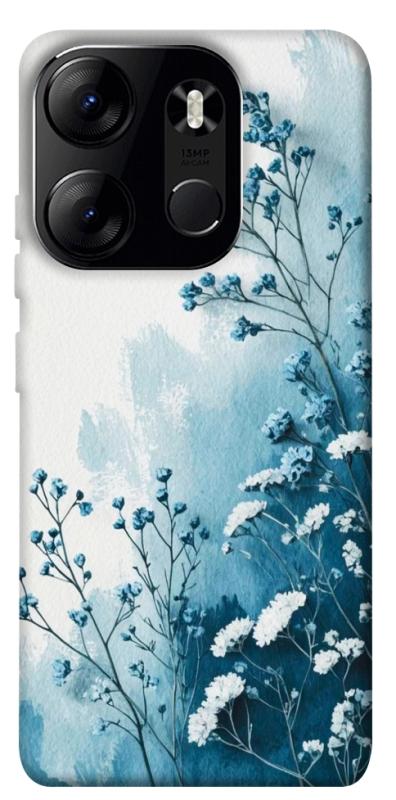 Чехол itsPrint Blue minimal для Tecno Spark Go 2023, цветы, купить оптом с доставкой