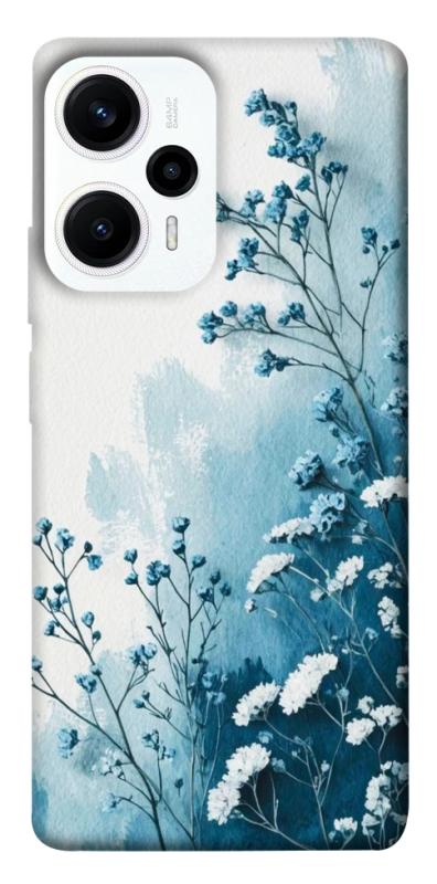 Чехол itsPrint Blue minimal для Xiaomi Poco F5 / Note 12 Turbo, цветы, купить оптом с доставкой