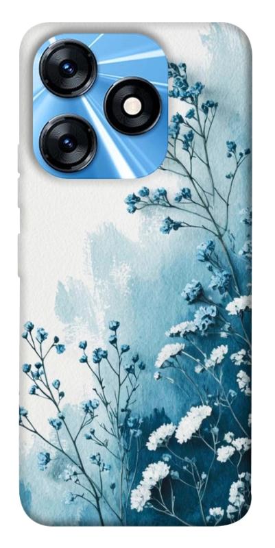Чехол itsPrint Blue minimal для TECNO Spark 10 Pro, цветы, купить оптом с доставкой
