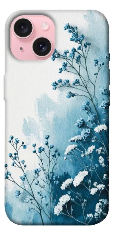 Чохол itsPrint Blue minimal для Apple iPhone 15 (6.1"), квіти, купити оптом з доставкою