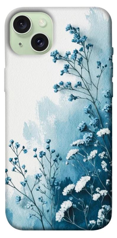 Чохол itsPrint Blue minimal для Apple iPhone 15 Plus (6.7"), квіти, купити оптом з доставкою