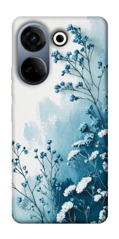 Чехол itsPrint Blue minimal для TECNO Camon 20 Pro (CK7n), цветы, купить оптом с доставкой