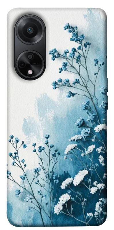 Чехол itsPrint Blue minimal для Oppo A98, цветы, купить оптом с доставкой