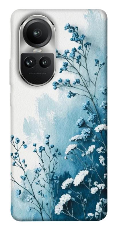 Чехол itsPrint Blue minimal для Oppo Reno 10, цветы, купить оптом с доставкой