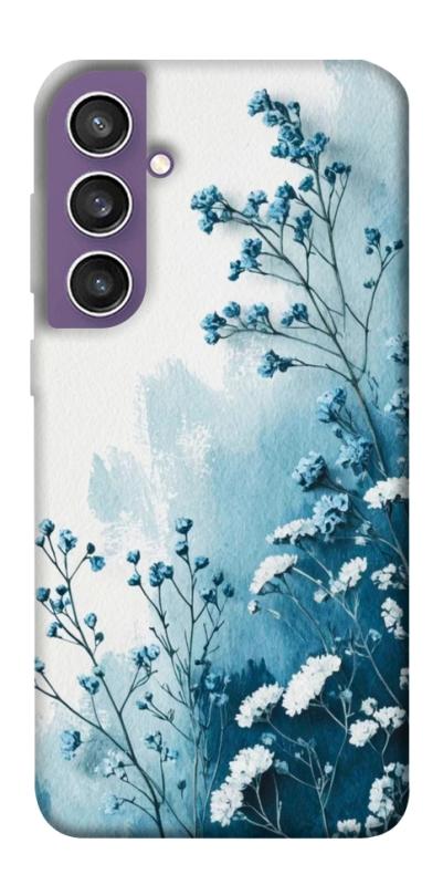 Чехол itsPrint Blue minimal для Samsung Galaxy S23 FE, цветы, купить оптом с доставкой