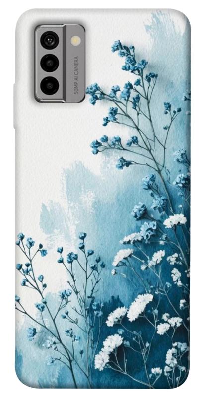 Чехол itsPrint Blue minimal для Nokia G22, цветы, купить оптом с доставкой