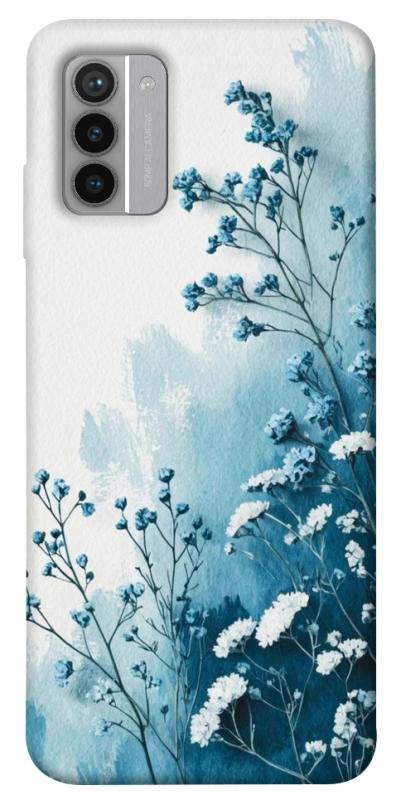 Чехол itsPrint Blue minimal для Nokia G42, цветы, купить оптом с доставкой