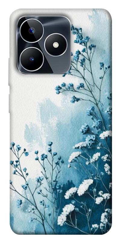 Чехол itsPrint Blue minimal для Realme C53, цветы, купить оптом с доставкой