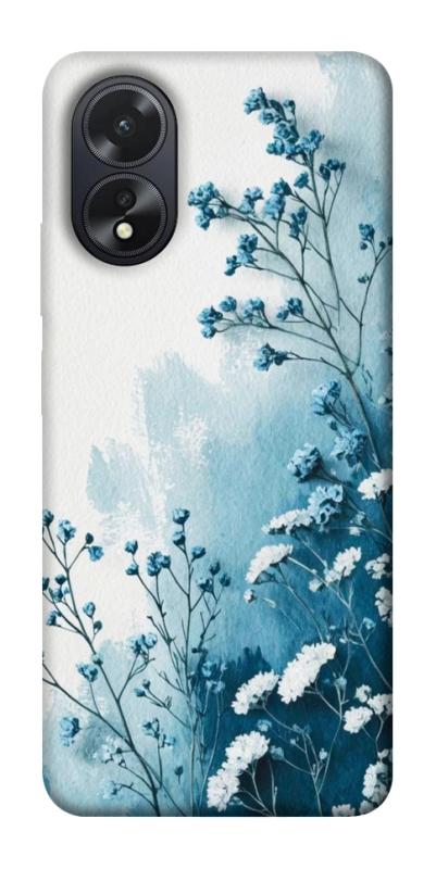 Чехол itsPrint Blue minimal для Oppo A38, цветы, купить оптом с доставкой