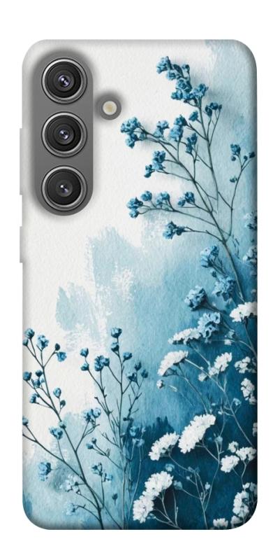 Чехол itsPrint Blue minimal для Samsung Galaxy S24, цветы, купить оптом с доставкой