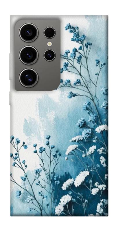 Чехол itsPrint Blue minimal для Samsung Galaxy S24 Ultra, цветы, купить оптом с доставкой