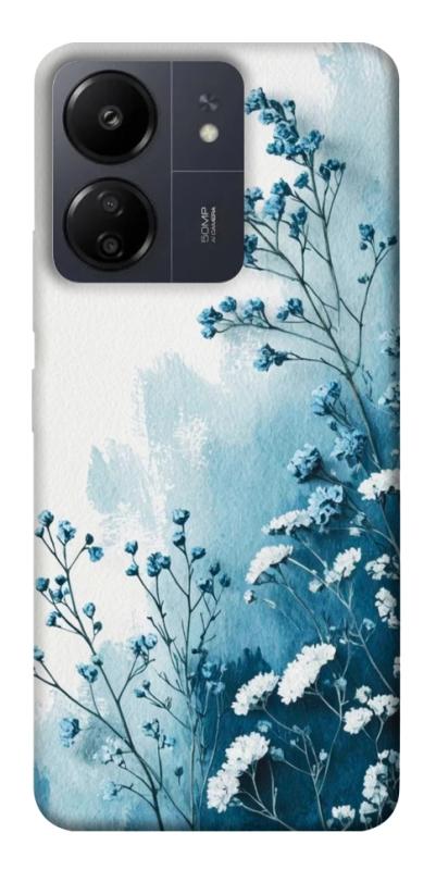 Чехол itsPrint Blue minimal для Xiaomi Redmi 13C, цветы, купить оптом с доставкой